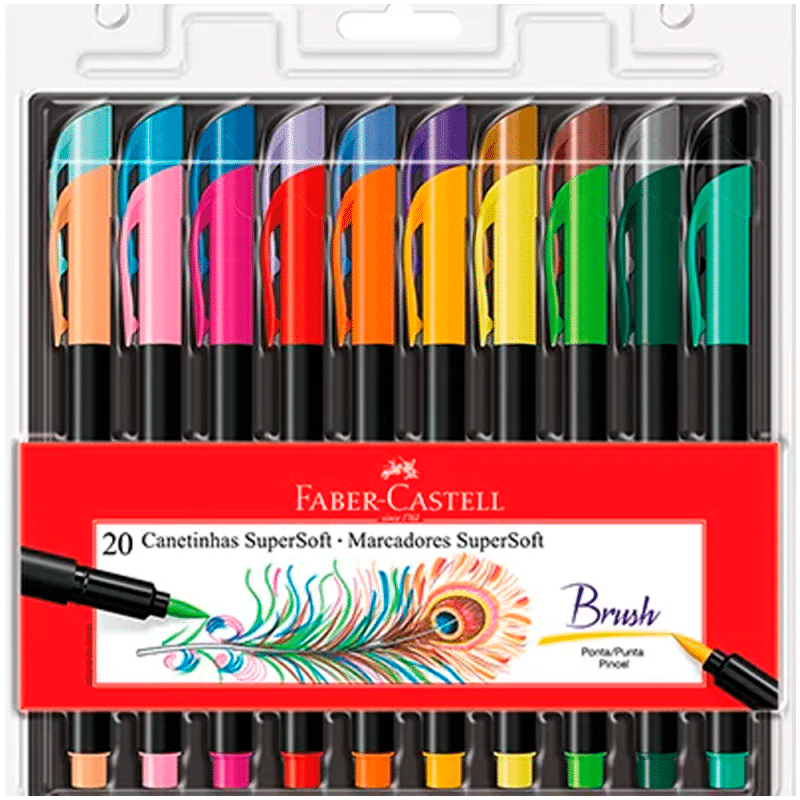 CANETA 20 CORES SUPERSOFT BRUSH FABER CASTELL