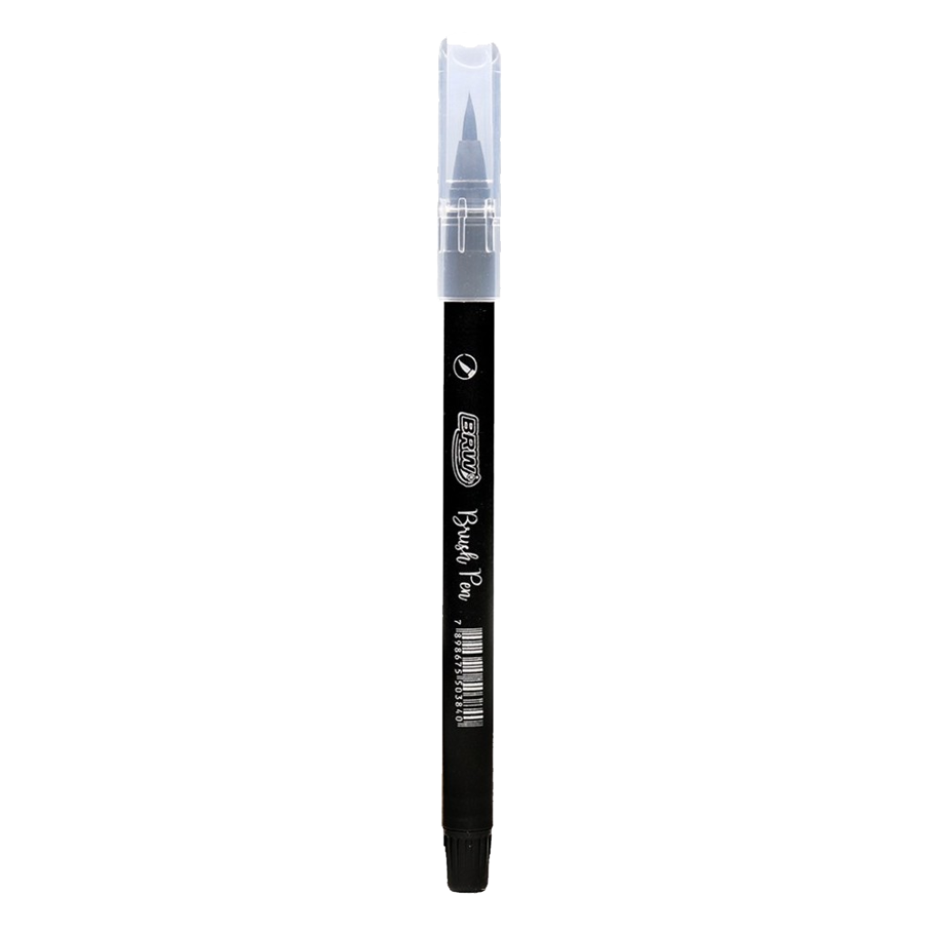 Caneta de uso artístico Brush Pen Aquarelável - Preta - BRW