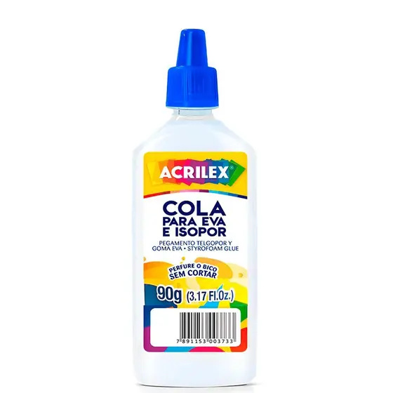 ed0d7bf7942e361d966d44d95464a85a COLA EVA/ ISOPOR 90G ACRILEX - Imagem 1
