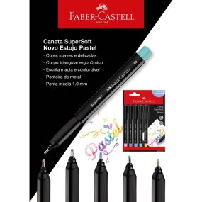 CANETA ESF 1.0 SUPERSOFT CORES PASTEL C/ 5UND - FABER CASTELL - Imagem 4