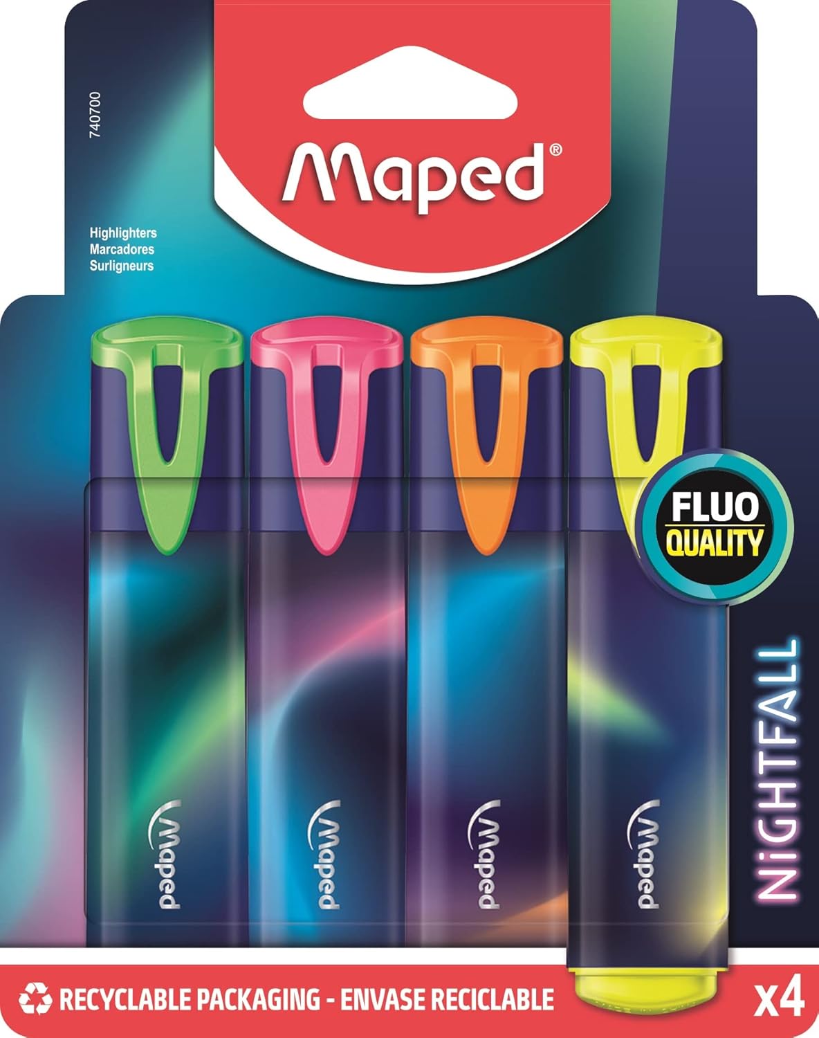 71A7anhXmUL._AC_SL1500_ MARCA TEXTO NIGHTFAL ESTOJO C/4 MAPED - Imagem 1