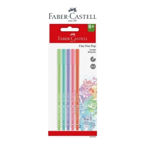 CANETA ESF 0.4 FINE PEN POP PASTEL C/ 5 UND FABER CASTELL