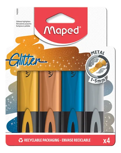 MARCA TEXTO GLITTER METAL ESTOJO C/4 - MAPED - Imagem 1