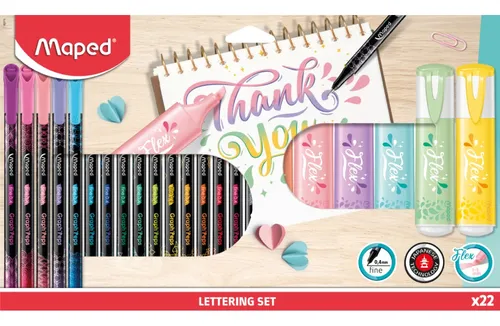D_NQ_NP_752074-MLB84282806717_052025-O CANETAS LETTERING SET THANK YOU 22 PEÇAS - MAPED - Imagem 1