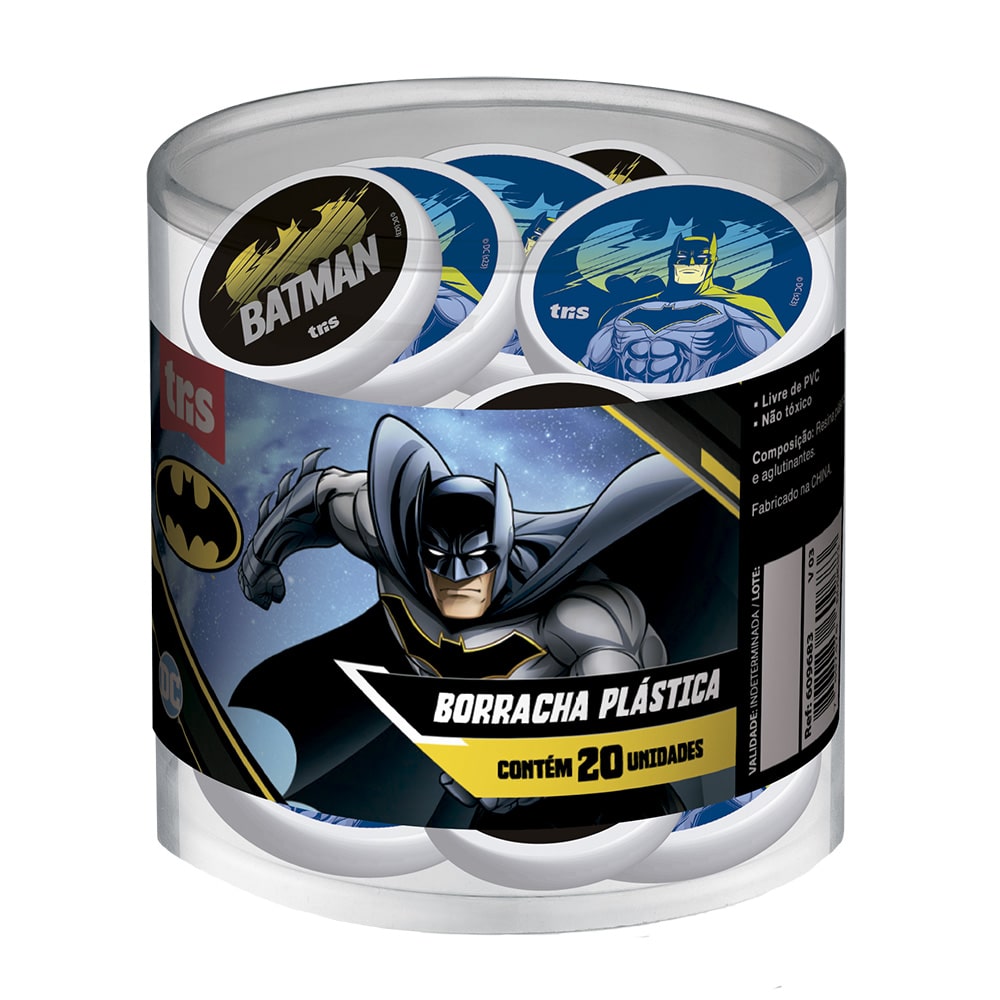 609683_eraser_batman_pote_2023-copiar BORRACHA BRANCA BATMAN TRIS - Imagem 1