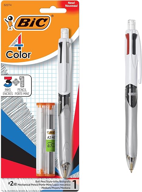 7145SlkMQCL._AC_SX466_ CANETA ESF. 1.0 4 CORES C/ LAPISEIRA BIC - Imagem 1