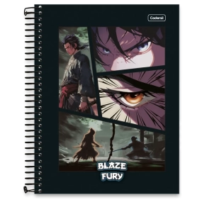 CADERNO 10X1 BLAZE FURY 160FLS CADERSIL