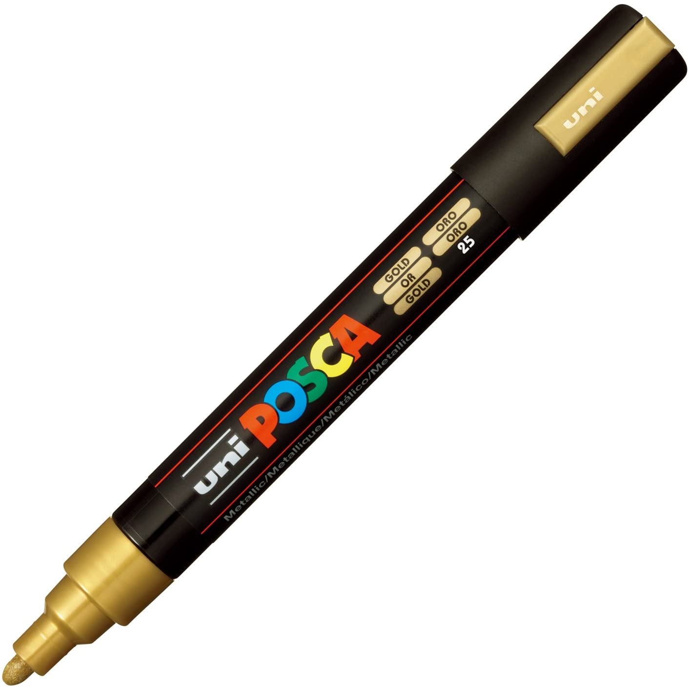 caneta-uni-ball-pc5m-posca-ouro-75600-1 CANETA USO ARTISTICO POSCA PC-5M DOURADO UNIBALL - Imagem 1