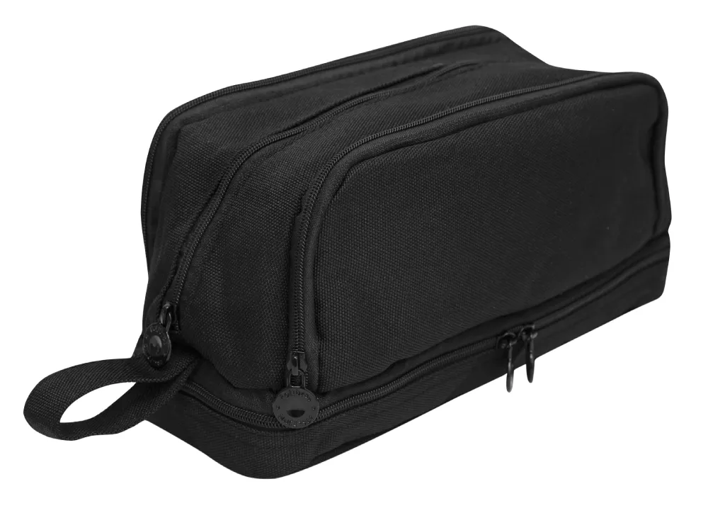ESTOJO ESCOLAR TECIDO C/4 ZIPER PRETO POLIBRAS - Imagem 2