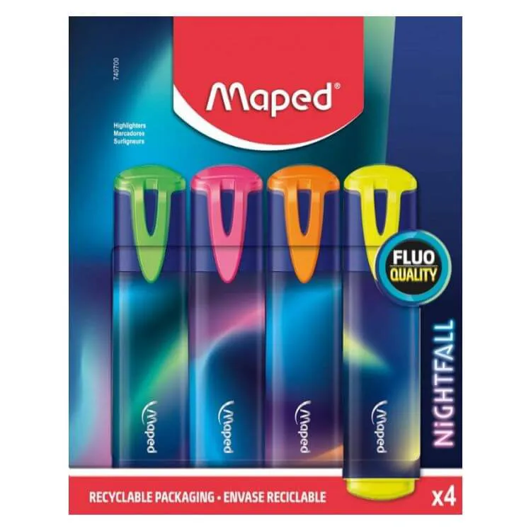 MARCA TEXTO NIGHTFAL ESTOJO C/4 MAPED - Imagem 2