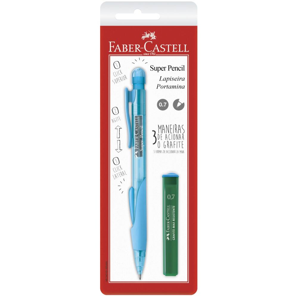 427622z LAPISEIRA 0.7 SUPER PENCIL BLISTER C/GRAFITE FABER CASTELL - Imagem 1