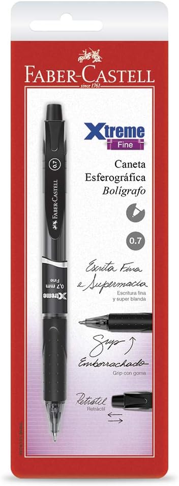 51B6c6CxfkL._AC_SL1000_ CANETA ESF 0.7 XTREME RT PRETA FABER CASTELL - Imagem 1