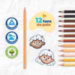 LAPIS DE COR 12 CORES MEGA SOFT TONS DE PELE TRIS