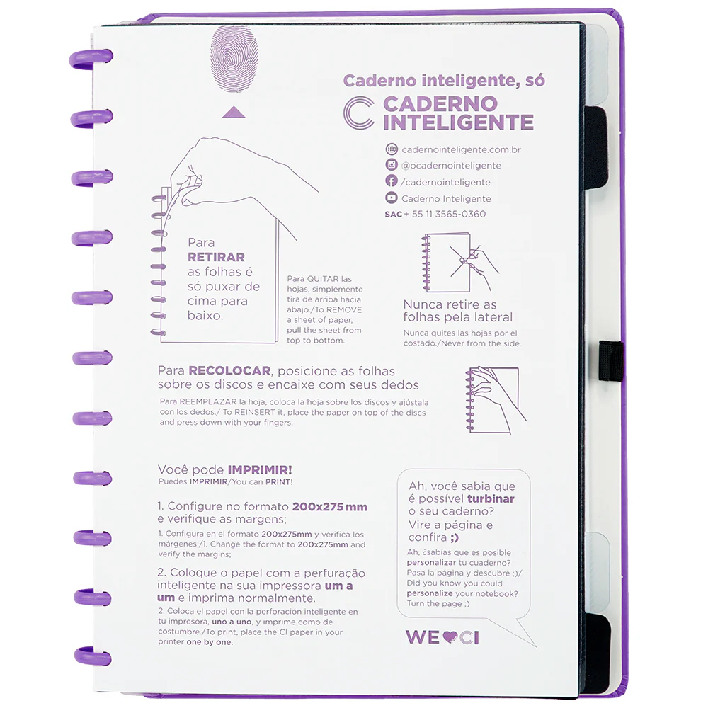 CADERNO INTELIGENTE ALL PURPLE GDE CLAPPER - Imagem 3