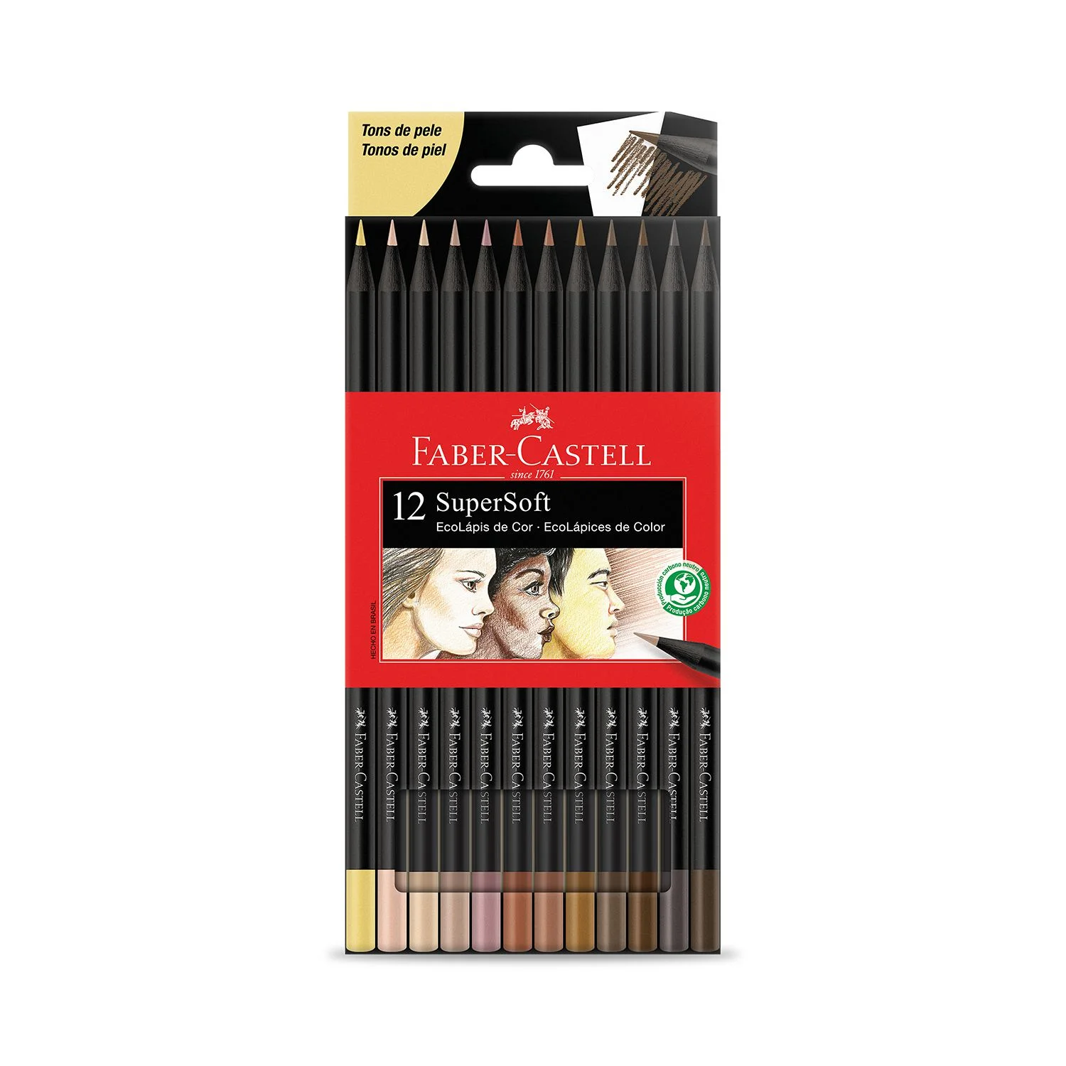 f21bf519bc LAPIS DE COR 12 CORES TONS DE PELE FABER CASTELL - Imagem 1