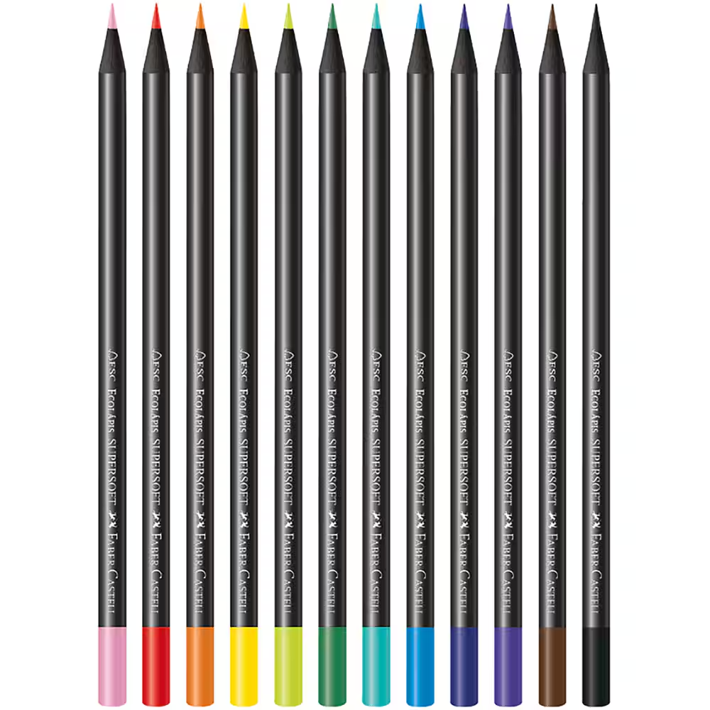 sasasasa LAPIS DE COR 12 CORES SUPER SOFT FABER CASTELL - Imagem 1